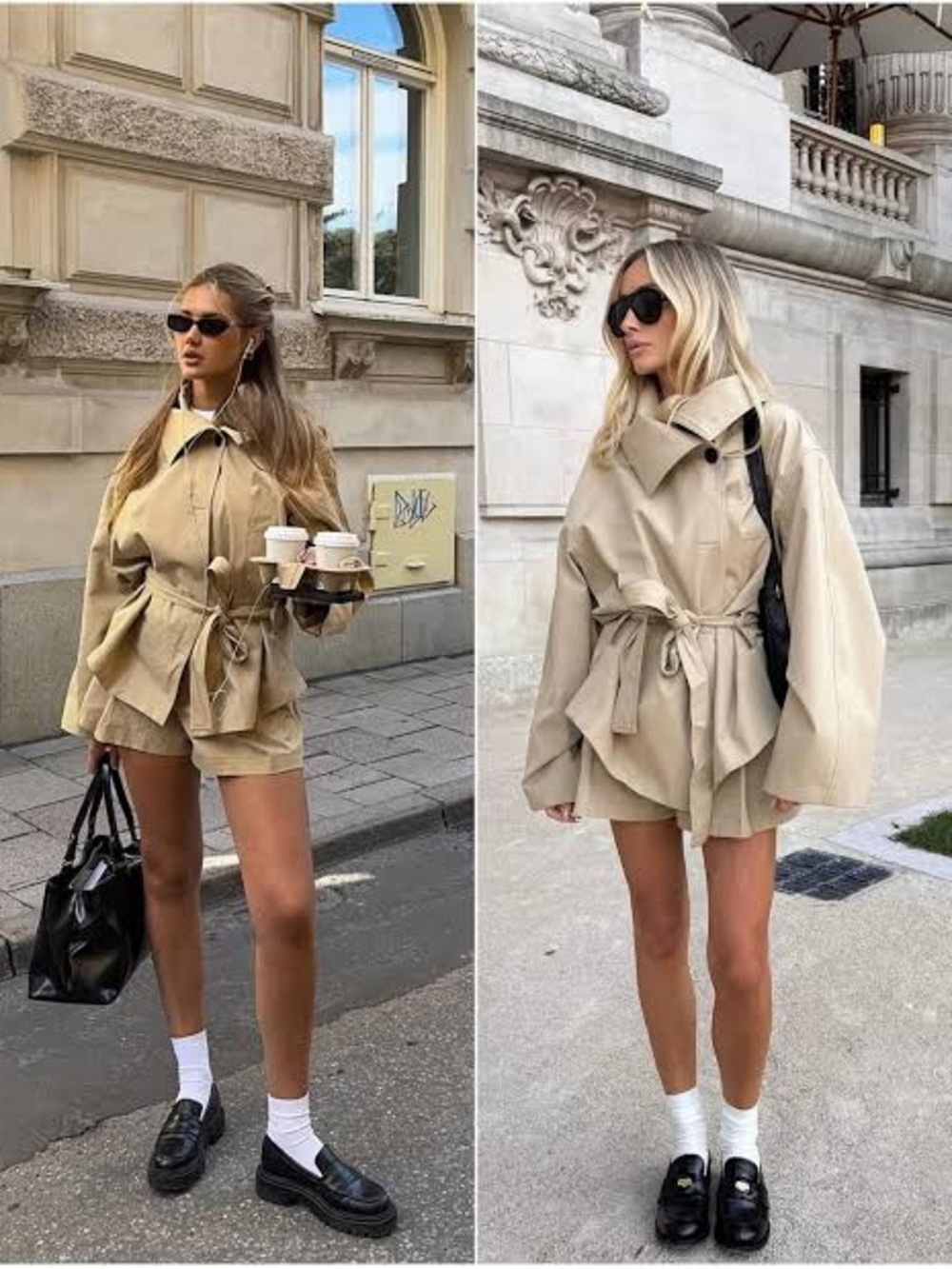 Zara Tan Belted Short Trench Coat - Picture 6 of 8